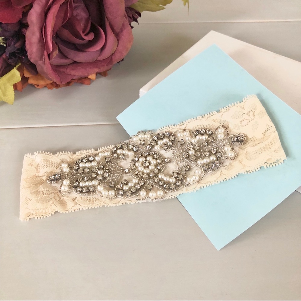 Handmade bridal garter
